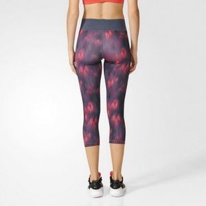 Women's Adidas 3/4 Tight Drop 3 in Grey Red Sz Md